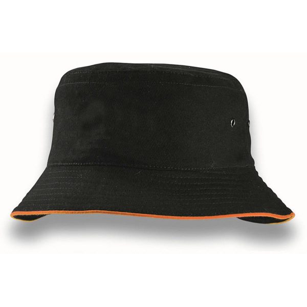 Bucket Hat - Black Burnt Orange