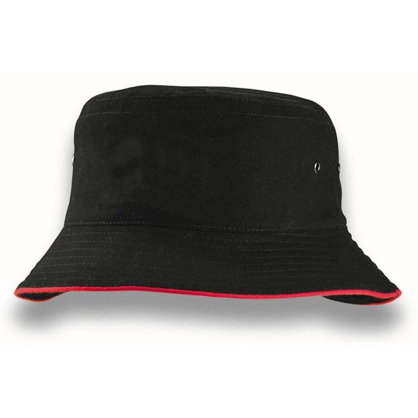 Bucket Hat - Black Red
