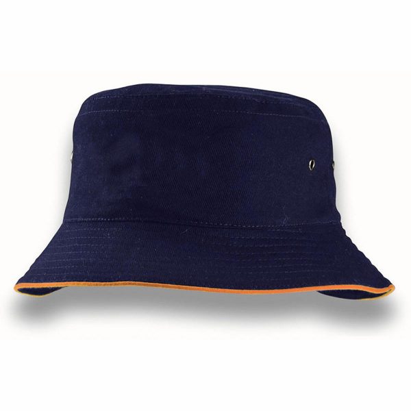 Bucket Hat - Navy Orange